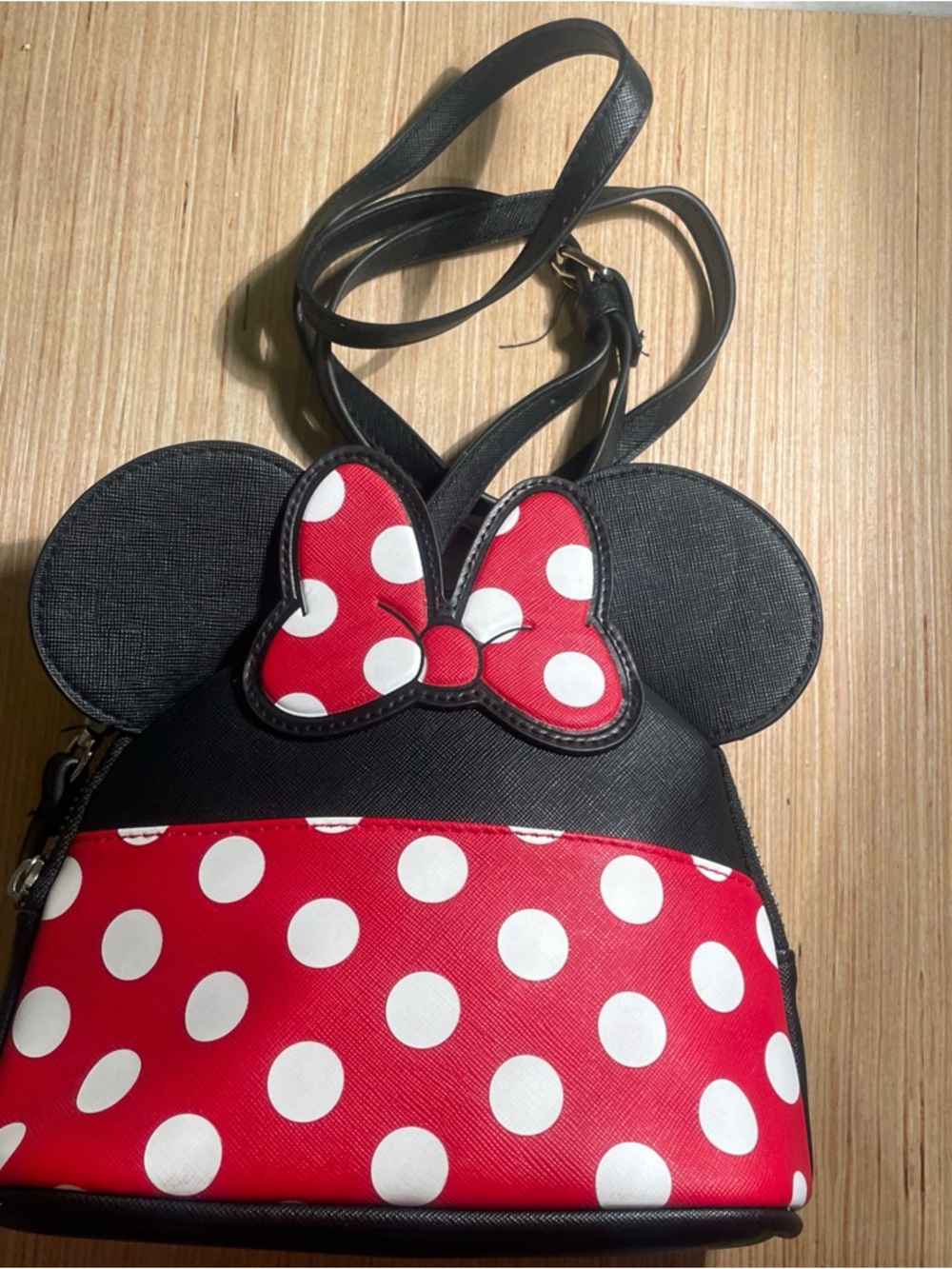 Disney new Red Polka Dot Minnie-Style Crossbody Bag - Picture 5 of 10